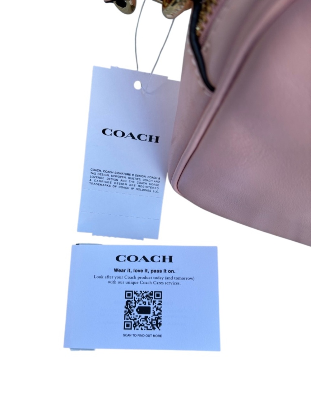 Coach Mini Carey Crossbody Bag In Light Pink Shiny Smooth Leather Purse - Picture 12 of 12
